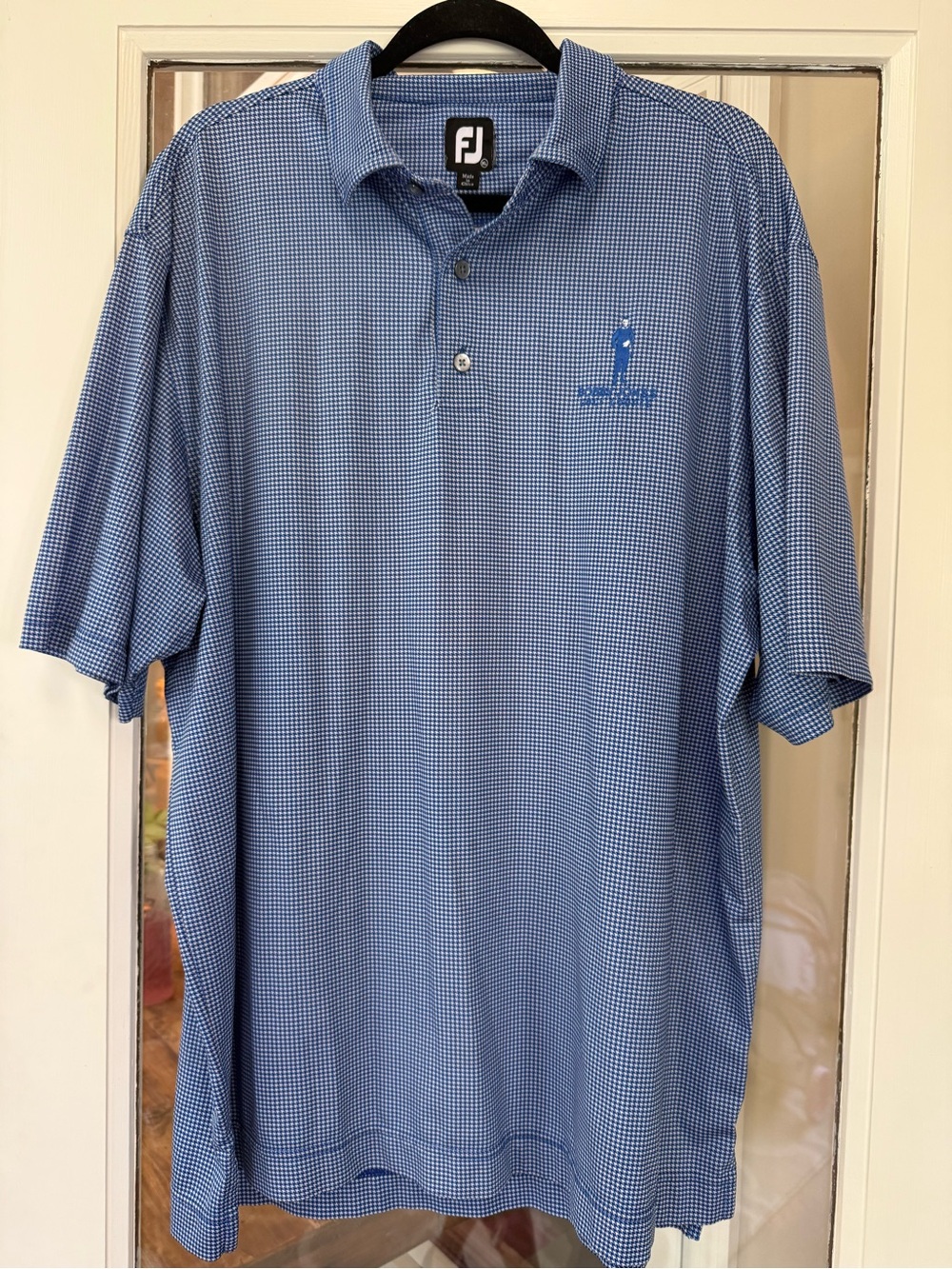 FootJoy  Blue and White Micro-Check Performance Polo in XL. Great condition
